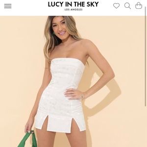 Lucy in the Sky Pasha Bodycon Dress in Floral White